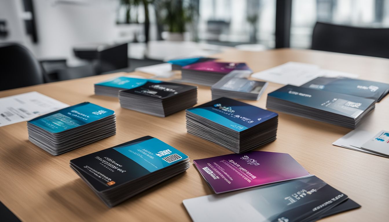 Une collection de cartes de programmes de fidélité dans un bureau moderne.